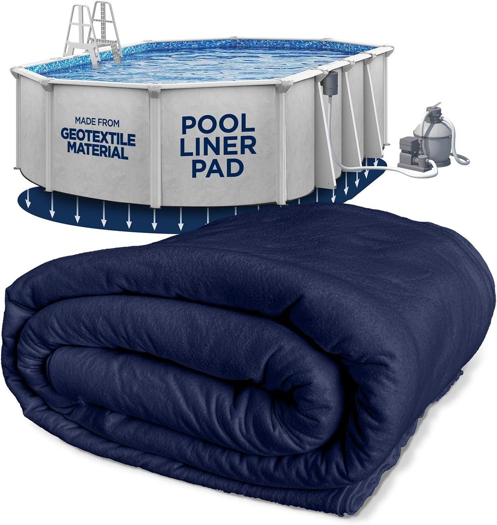 Shop Square 15-Foot-by-30-Foot Oval Pool Liner Pad for Above Ground Pools, Puncture Protection, Extend Liner Life, Durable Geotextile Material