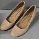 DREAM PAIRS Women's Pumps Low Chunky Block Heel Dress Shoes Closed Round Toe Comfortable Heels (9) Nude-Pu