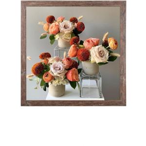 Capcillin 16x16 Picture Frame, Wood Rustic Brown Poster Frame Wall Mounted