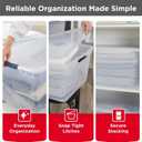 Rubbermaid Cleverstore 95 Qt Clear Storage Bins with Lids, 4-Pack, Stackable, BPA-Free, Made in USA