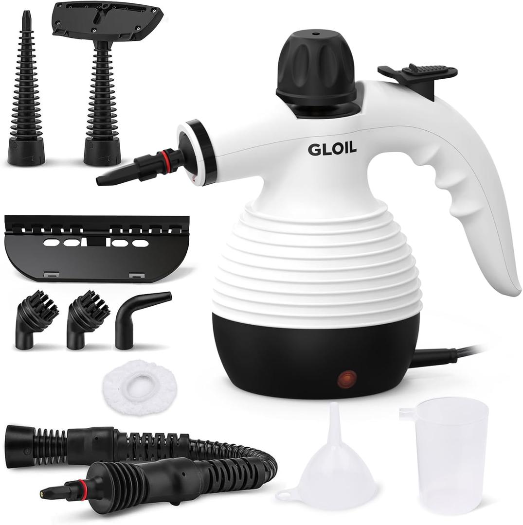 Handheld Steam Cleaner, Steamer for Cleaning, Multipurpose Portable Steam Cleaners for Home Use with Safety Lock and 10 Accessory Kit to Remove Grime, Grease, and More, Save Time and Effort
