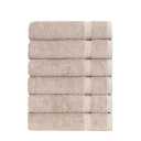 Royal Turkish Cotton Washcloth – Soft, Durable - Ultra-Absorbent Towels - Set of 6 - Taupe