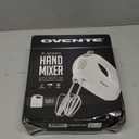 OVENTE 5-Speed Electric Hand Mixer with Stainless Steel Mixing Whisk, Snap-On Storage Case, Portable & Lightweight 150W Motor, Compact Handheld Mixer for Baking, Blending or Cooking, White HM151W