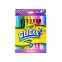 Crayola Clicks Retractable Markers - Bold (10ct), No Dry Washable Markers for Kids, Click Markers for School, Must Have Coloring Supplies, Gifts