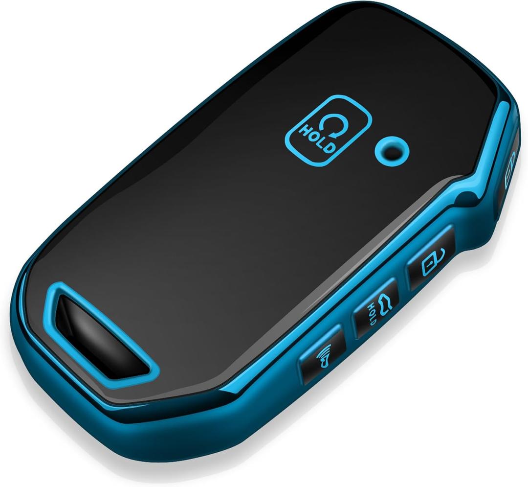 Tukellen for Kia Key Fob Cover,Special Soft TPU Key Case Cover Protector Compatible with Cerato Ceed Forte NIRO Sorento Seltos Sportage Soul Telluride Remote/Smart Key,Key Shell-Blue