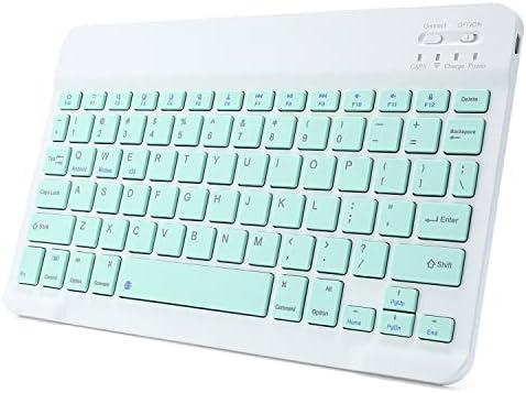 Ultra-Slim Rechargeable Bluetooth Keyboard Portable Wireless Keyboard for iPad A16 11th 10th Generation, iPad Pro iPad Air iPad Mini iPhone, Android Samsung Galaxy Tablet Smartphone Cell Phone (Green)