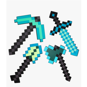 4 Pack Kids Game Role-Play Toy Weapon Set-Sword Axe Pickaxe and Shovel,Perfect Toy Weapons Gift for Halloween Christmas and Parties