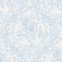 Ismoon Peel and Stick Wallpaper Vintage Floral Contact Paper Boho Watercolor Blue Damask Wallpaper Textured Removable Self Adhesive Vinyl Wall Paper for Bedroom, 17.3 in X 6.5 ft