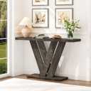 51" Console Table, V-Shaped Entryway Table, Wood Sofa Table Behind Couch, 51.2 inches L x 12.6 inches W x 31.5 inches H
