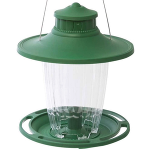More Birds Large Lantern Bird Feeder, Wild Bird Feeder, 5 Feeding Ports, 3.8-Pound Seed Capacity, Green