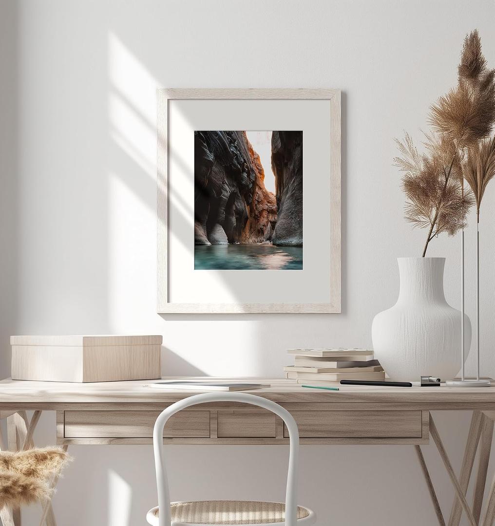 FinalFind 16x20 Picture Frame with Mat for 11x14 Set of 3, Distressed White Wood Grain 16x20 Frames for Horizontal & Vertical Wall Mounting (3 Pack,White)