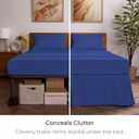 Mellanni Bed Skirt Twin Size - Bed Skirting - 15-Inch Tailored Drop Pleated Dust Ruffle - Hotel Luxury Bedding - Wrinkle, Fade, Stain Resistant - 1 Bedskirt (Twin, Royal Blue)