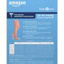 Amazon Basic Care Medical Compression Stockings, 20-30 mmHg Support, Women & Men Thigh Length Hose, Open Toe, Beige, Medium (Previously NuVein)