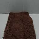 Yeaban Brown Bathroom Rugs  Thick Chenille Bath Mats | Absorbent and Washable Bath Rug Non-Slip, Plush and Soft Rugs for Bathroom, Shower, Sink - 17" x 24"