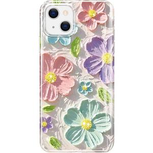 luolnh Compatible with iPhone 13 iPhone 14 Case Colorful Retro Oil Painting Printed Flower Glitter Glossy Cute Protective TPU Silicone Cover Phone Case for Girls Women(Pink Purple) luolnh Compatible with iPhone 13 iPhone 14 Case Colorful Retro Oil Painting Printed Flower Glitter Glossy Cute Protective TPU Silicone Cover Phone Case for Girls Women(Pink Purple)