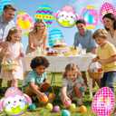 2 x Happy Easter Balloons, Easter Egg Balloons and Bunny Balloon, Colorful Easter Party Decorations (Easter Egg)