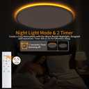 UprizeP 19 inch Flush Mount LED Ceiling Light with Night Light, 45W 4500LM