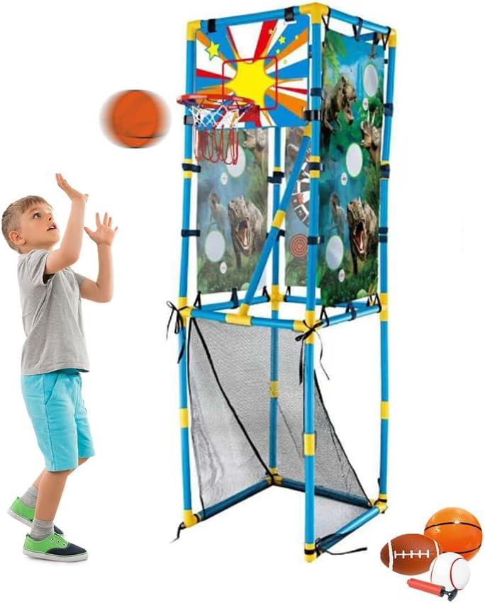Multi-Functional Arcade Basketball Sports Set for Kids - Includes Bean Bag Toss and Shooting Games - Perfect for Toddler Boys and Girls Ages 3-12