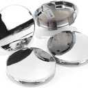 2.6in Wheel Center Caps 66mm ABS Plastic Wheel Center Hubcaps 4Pcs Center Cover Replacement, Chrome