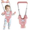 Baby Walking Harness Handheld Baby Walker Assistant Belt Adjustable Toddler Infant Walker Safety Harnesses Standing Up and Walking Learning Helper with Detachable Crotch for 9-24 Month (Pink)