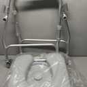 Medline Aluminum Padded Shower Chair Commode with 4 Locking Casters, 300 lbs. Capacity For Restroom, Bathroom & Wheelchair Transfer to Toilet, 1 Ct.