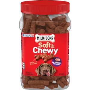 3 x Milk-Bone Soft & Chewy Dog Treats, Made with Real Beef & Filet Mignon, 25 Ounce Canister (EXP 06/10/26)