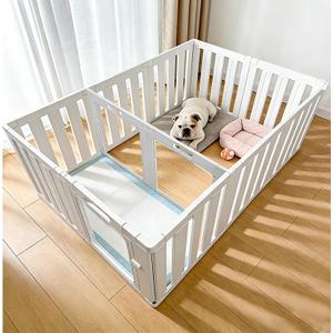 Acrylic Indoor Dog Playpen with Double Room, 24" H 12 Panels Puppy Playpen