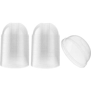 [100 Count] Crystal Clear PET Plastic Dome lids Fits 14, 16, 20, & 24 oz Cups for Iced Coffee, Milkshake, Slurpee, Ice cream, Razzle, Slush, Smoothy, Party's,