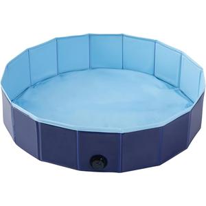 Collapsible Sand and Water Table for Toddler - Portable Baby Sensory Play Pit with Foldable Design, Summer Fun, Creative Play, Pet Bathing, Ball Pit Games and Small Sandbox - Easy to Store (Dark Blue)
