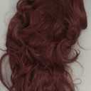 NAYOO Long Wine Red Wavy Wig for Women 26 Inch Middle Part Curly Wavy Wig Natural Looking Synthetic Heat Resistant Fiber for Use (Wine Red)