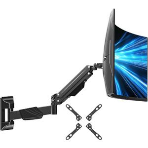 MOUNTUP Monitor Wall Mount for 22-43 Inch Curved Screens, Holds 2.2 to 33.1 lbs, Ultrawide Computer Monitor Wall Mount, Heavy Duty Wall Monitors Arm, 75x75 mm to 200x200 mm Vesa Mounts