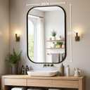Bathroom Mirror for Wall, Black Bathroom Vanity Mirror for Over Sink 26 x 38, HD Reflection Shatterproof Mirror for Living Room Bedroom Entryway, Metal Frame Rectangular Shape
