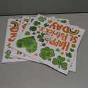 4 x St. Patrick's Day Window Clings Decorations for Glass Cute St. Patrick's Day Window Stickers Decal Large Good Luck Shamrock Stickers Spring Door Wall Window Decor