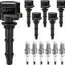 Ignition Coils Pack and Spark Plugs fit for V6 3.0 3.5 Mercedes Benz C300 C350 E350 E550 ML350 ML550 GL450 GL550 S550 SL550 GLK350, 2006 2007 2008 2009 2010 2011 2012 2013 3.0L 3.5L, UF535, Set of 6