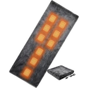 Heated Sleeping Bag Liner for Camping - Heated Blanket for Camping Portable Heating Sleeping Bag Pad 3 Adjustable Temperature Levels with 9 Heating Zones for Cold Weather Backpacking or Hiking, Large