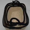 Whitmor Woven Braided Tote, Black & Tan (Pack of 3- Small, Medium & Large)