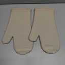 KitchenAid Ribbed Soft Silicone Oven Mitt Set, 7"x13", Milkshake 2 Count