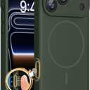 Miracase Magnetic for iPhone 17 Pro Case, Compatible with MagSafe, Integrated Silicone Camera Control Cover, 3.0mm Thicken Shockproof Drop Protection Phone Case for 17 Pro,Dark Green