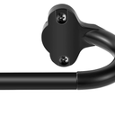 Black Wrap Around Curtain Rods:5/8" Small Blackout Adjustable Window Curtain Rod for Bedroom Kitchen Apartment Renter Friendly,Room Darkening Curved Drapery Rods Easy Install,Matte Black 28-60"