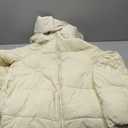 Gihuo Womens Quilted Puffer Coat Hoodie Winter Oversized Mid-Length Padded Down Jacket Warm Heavyweight Bubble Outerwear (Small, Beige)