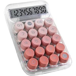 Mechanical Switch Calculator, 10 Digits, Large LCD Display, Purple, Big Buttons, Aesthetic