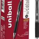 Uniball 207 Retractable Gel Pens, Bold Point (1.0mm), Black, 12 Pack