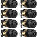 8 Pack Matte Black Door Knobs Interior, Bedroom and Bathroom Door Knob with Lock, Black Interior Door Knobs Privacy Door Knob