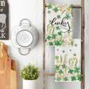 Artoid Mode Flower Clover Shamrock St.Patrick's Day Kitchen Dish Towels, 18x26 Inch Farmhouse Holiday Spring Decoration Cleaning Set of 2