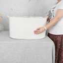 XUANGUO Large Rectangle Blankets Basket Living Room 22"x17"x12" Woven Cotton Rope Storage Baskets for Nursery Toy Baskets for Kids and Dogs Wicker Laundry Basket Bin for Clothes Towels white
