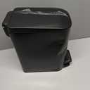 TIPGO Slim Bathroom Trash Can with Lid Soft Close, Step Pedal, 6 Liter / 1.6 Gallon Stainless Steel Trash Bin, Small Garbage Cans for Bedroom, Office, Kitchen (Matte Black)