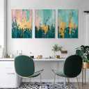 3pcs Framed modern Abstract Pictures Wall Art Modern Green & Pink with Gold Accents Canvas Prints Posters Neutral Minimalist Art paintings Wall Decor for Living Room Bedroom Office Home (12x16, Colored gold foil)