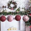Large Pink Christmas Ornaments 5.9 inch Pink Christmas Balls 4 PCS Decorative Hanging Ornaments Large Christmas Tree Balls Ornaments for Home Party Holiday Xmas Gifts