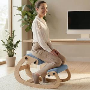 NYPOT Ergonomic Kneeling Chair with Adjustable Seats - Knee Chair for Posture Correction & Kneel Rocking Stool for Desk - Back Pain Relief for Home and Office, Supports 250 pounds, 33x16.5x20.5 inches