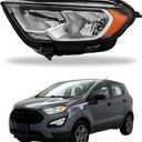 Driver Side Headlights Assembly Halogen Replacement for EcoSport 2018-2022 Housing Black Lamp LH 1PC FO2502374